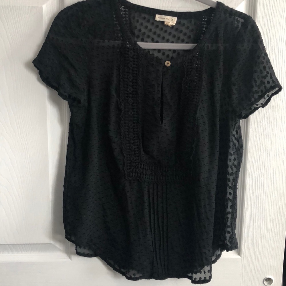 - Meadow rue black sheer top S